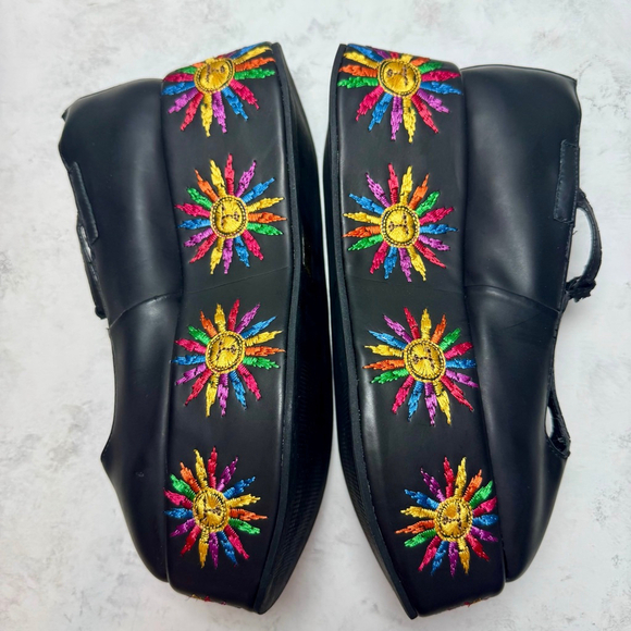 Farm Rio Ballerina Platform Mary Jane Shoes 7.5 Embroidered Sunshine - Picture 4 of 15